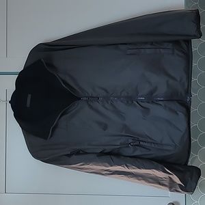Lands End Reversible Fleece. Black/Gray and Size Medium